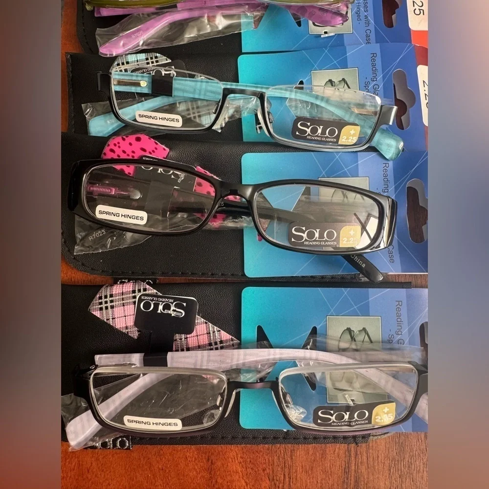 Bundle lot of 6 NEW Designer Reading Glasses Fashion style Multi Pack 2.25 Metal